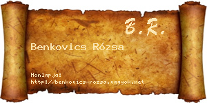 Benkovics Rózsa névjegykártya