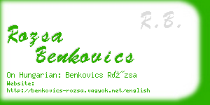 rozsa benkovics business card